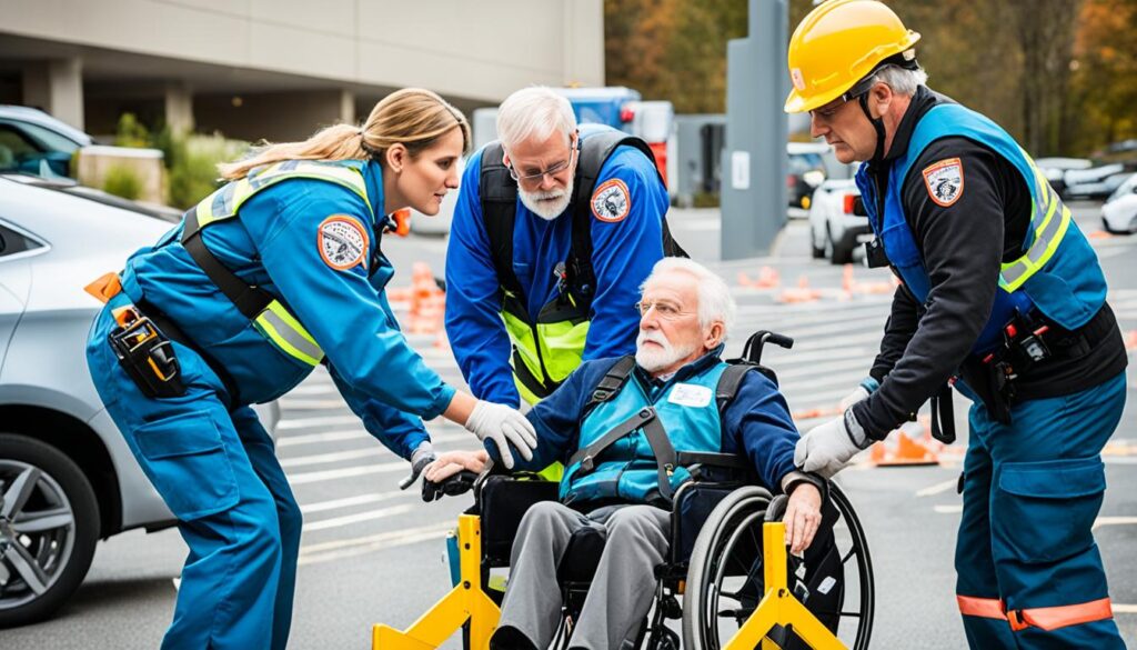 Wheelchair users during evacuation